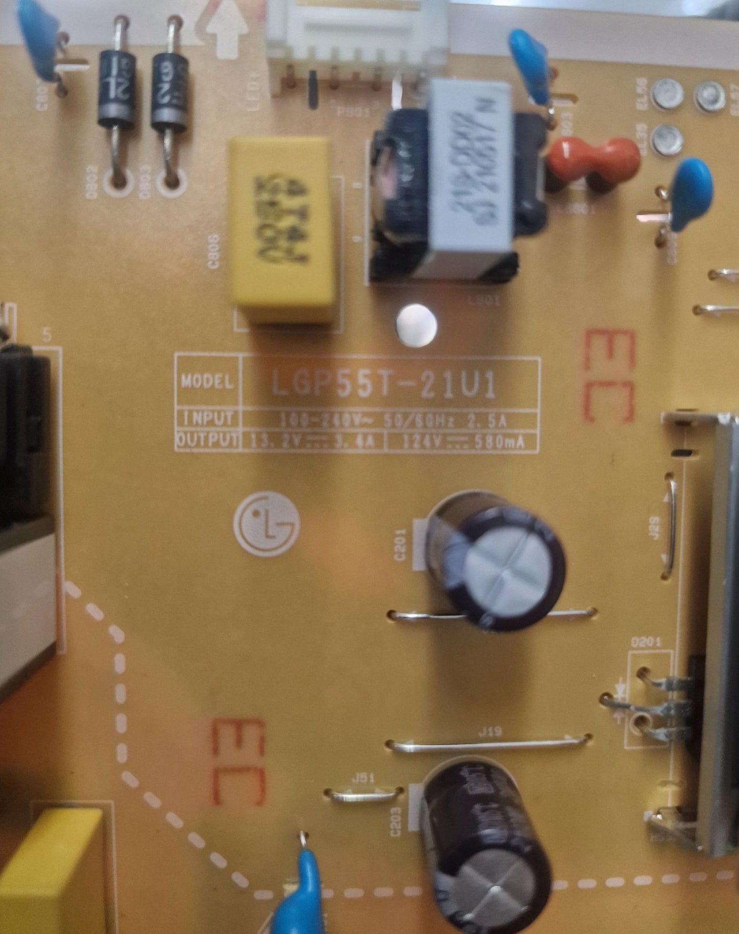 FUENTE DE ALIMENTACION TV LG 55UP76706LB LGP55T - 21U1 EAX69502602 (1.0) EAY65895612 - PIEZASTV