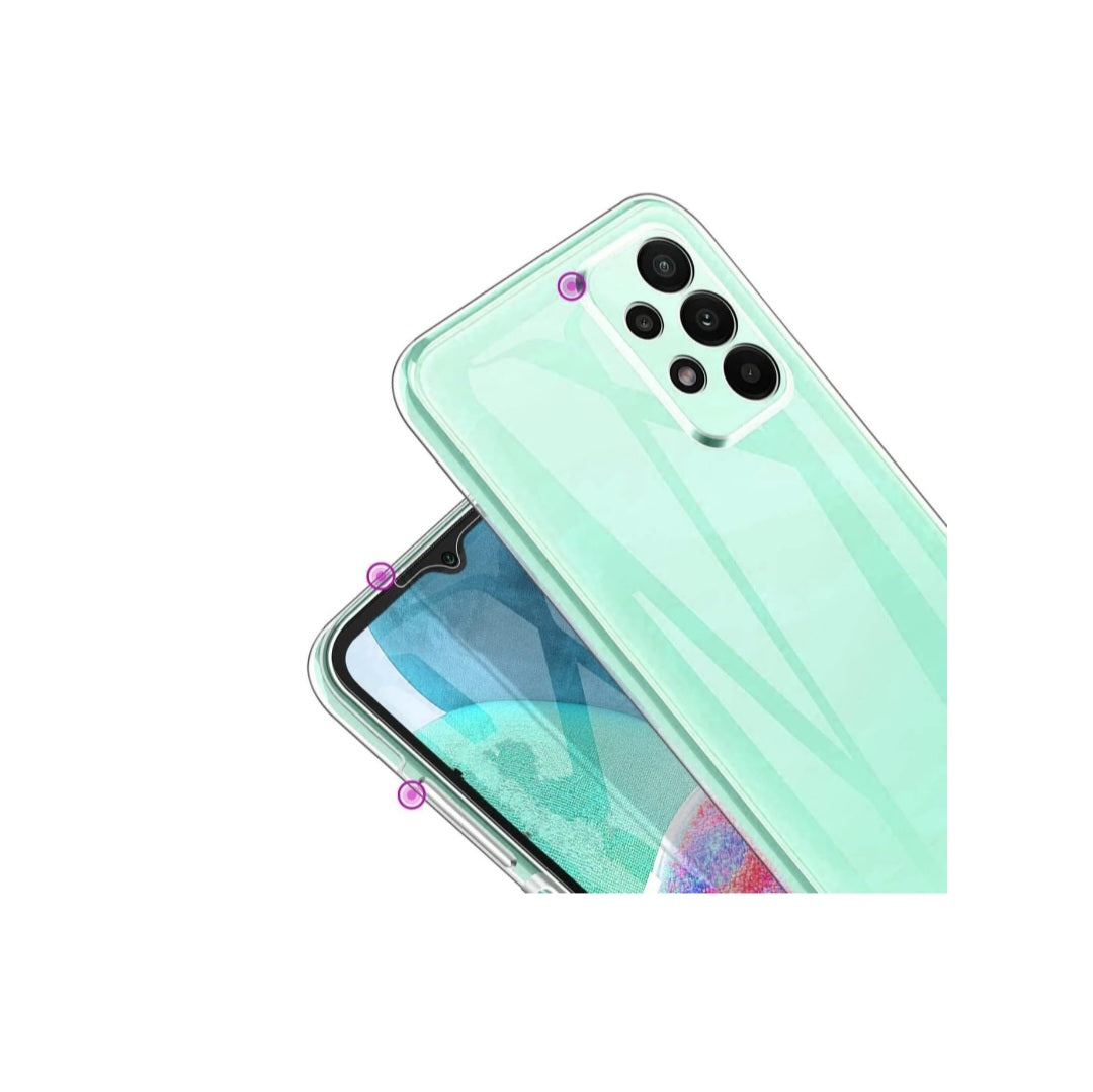 Funda para Samsung Galaxy A23 5G 100% Transparente 360 Grados de protección Completa Delantera Suave + Trasera rígida. Funda táctil 360 Grados antigolpes para Galaxy A23 5G.