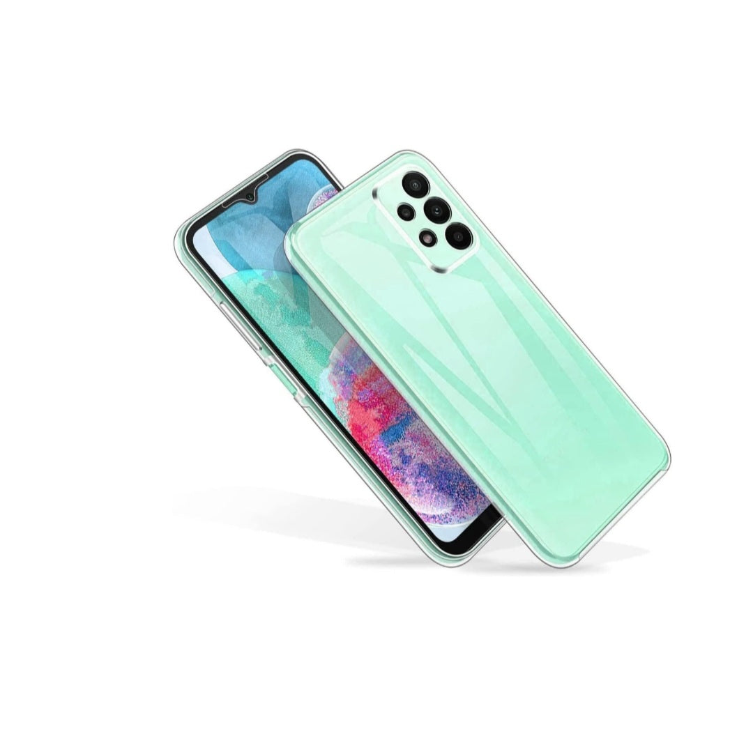 Funda para Samsung Galaxy A23 5G 100% Transparente 360 Grados de protección Completa Delantera Suave + Trasera rígida. Funda táctil 360 Grados antigolpes para Galaxy A23 5G.