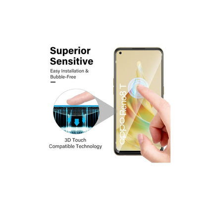 Protector de Pantalla para OPPO Reno 8T 4G/ Reno8 T 4G, [2 + 2 Piezas] Cristal Vidrio Templado Protector de Lente de Cámara, Anti-Arañazos-dureza 9H Sin Burbujas Screen Protector