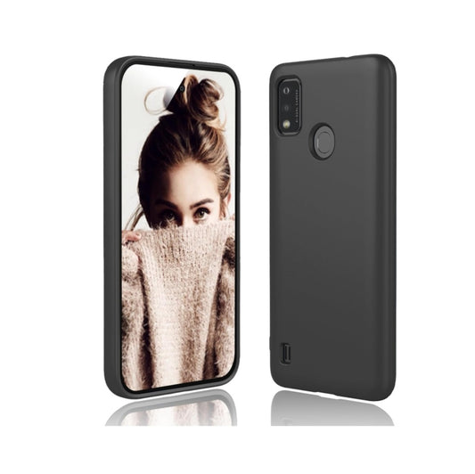 Funda para ZTE Blade A51 Capa - Líquida Silicona Carcasa Antigolpes Protector Móvil Case Cover Suave Delgada Bumper con Forro de Microfibra Antiarañazos, Negro