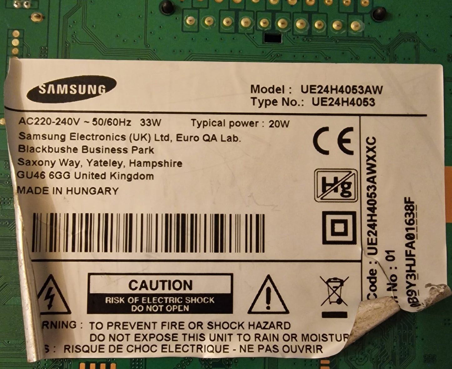 main board samsung ue24h4053w bn41 - 02251a bn94 - 07150q - PIEZASTV