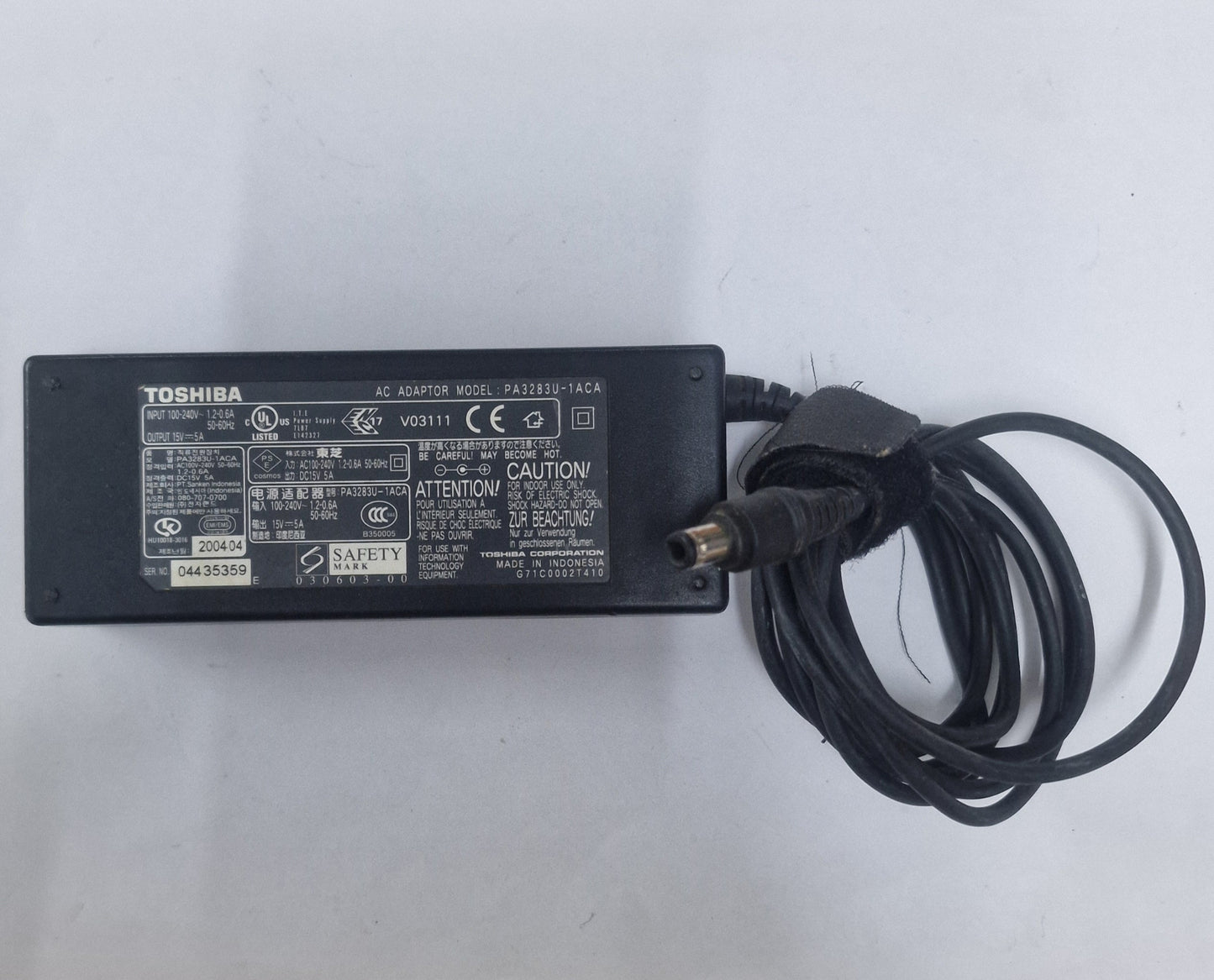 Cargador Adaptador PC portátil Toshiba PA3283U-1ACA 15V 5A 75W