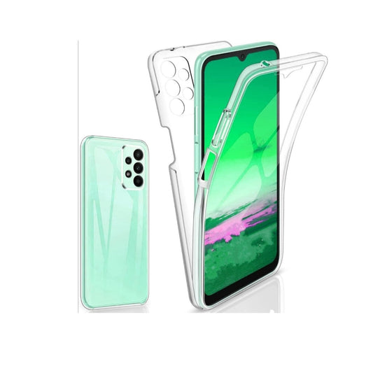 Funda para Samsung Galaxy A23 5G 100% Transparente 360 Grados de protección Completa Delantera Suave + Trasera rígida. Funda táctil 360 Grados antigolpes para Galaxy A23 5G.