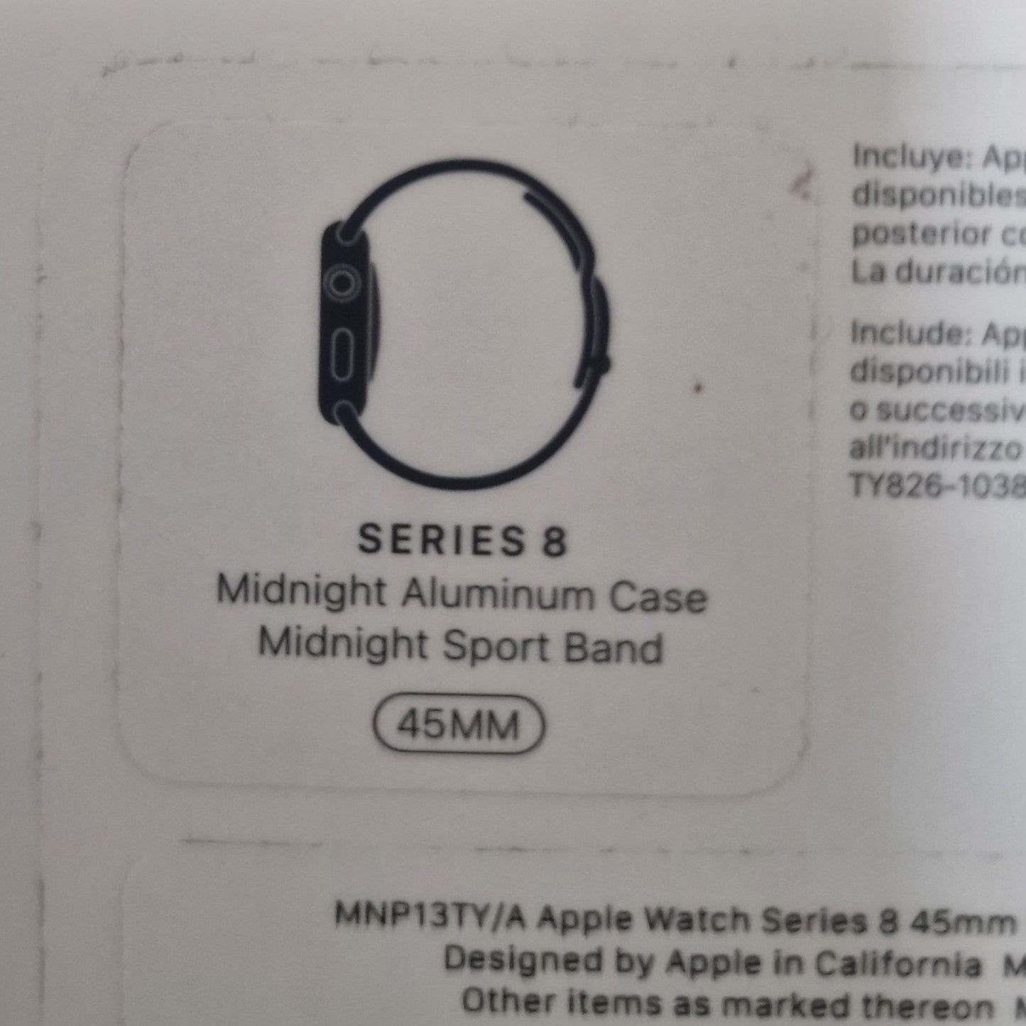 Apple Watch series 8 45mm gps aluminio