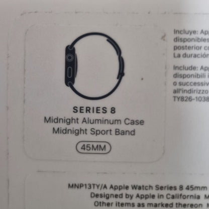 Apple Watch series 8 45mm gps aluminio